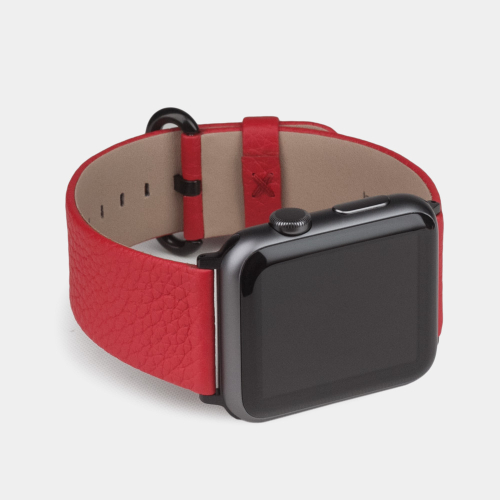 Ремешок для Apple Watch 40/41/42 mm из кожи теленка, красного цвета