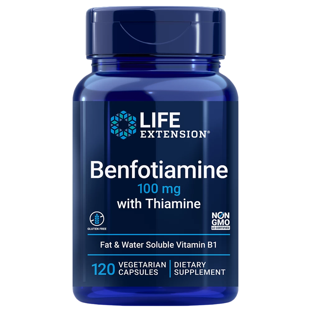 Life Extension Benfotiamine with Thiamine 100 mg 120 veg capsules, Витамин B1 (Тиамин) !!!Срок 07.25