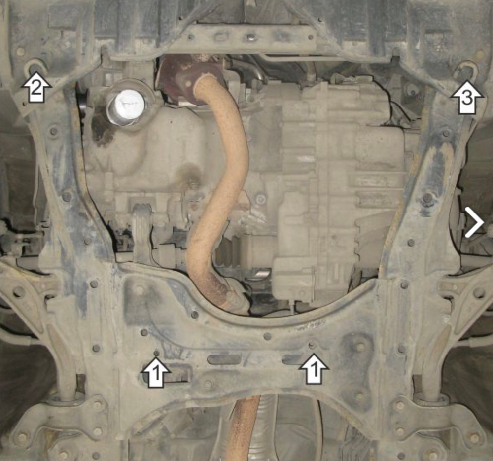 Защита стальная 2 мм двигателя и кпп Honda Stream 2WD Motodor.70811