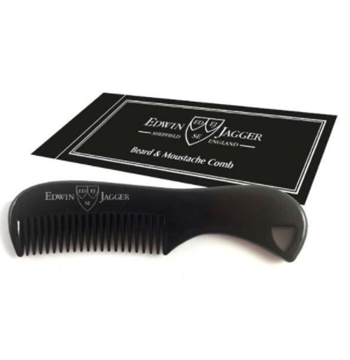 Расческа для бороды и усов черная Edwin Jagger Black Beard & Moustache Comb