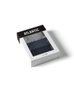 Мужские трусы слипы классика Atlantic, набор 3 шт., хлопок, темно-синие + серый меланж + голубые, 3MP-181