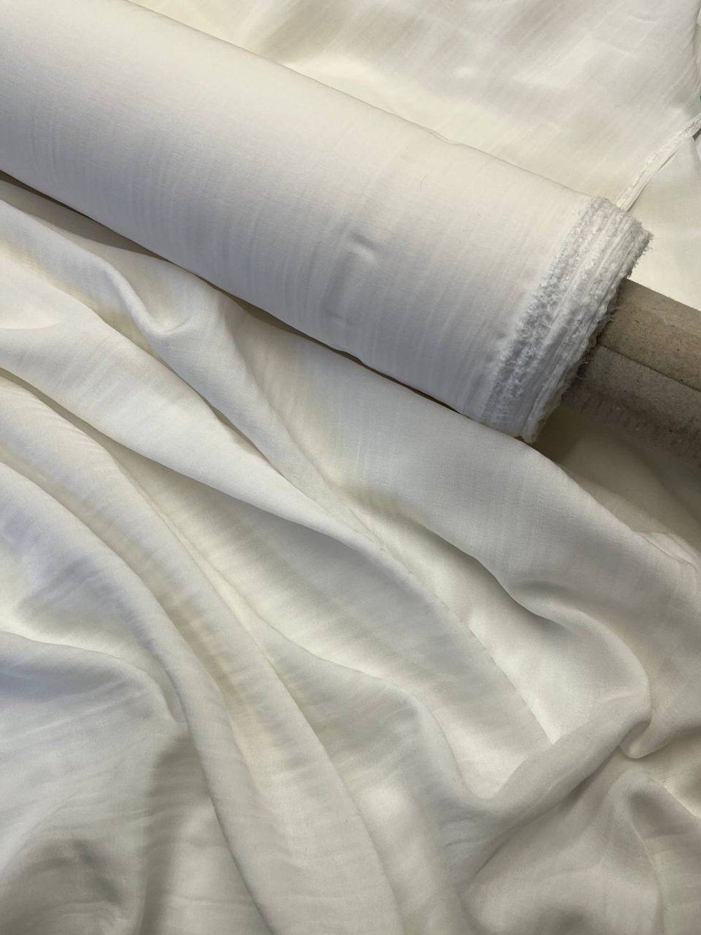 Шелк с хлопком double белый