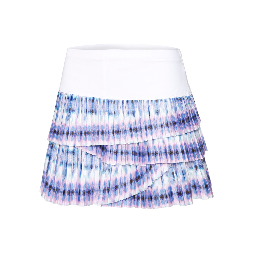Женская теннисная юбка Lucky in Love Batik Pleated Scallop Skirt Women - White, Multicoloured