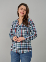 Блузка БЛ-22/клеткасерый-индигокрасный
