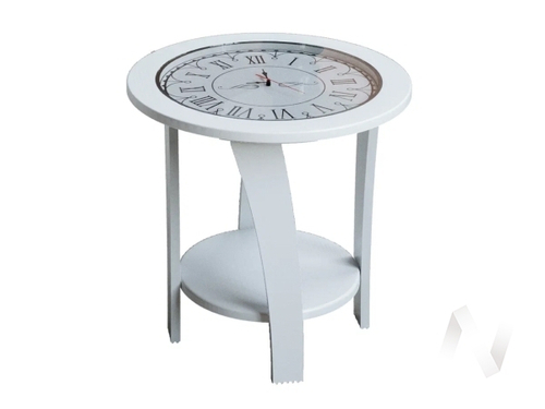 Стол журнальный ЭСТЕТ (белое дерево/белый жемчуг)