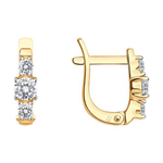 Серьги из золота с фианитами Au 585 (026838)