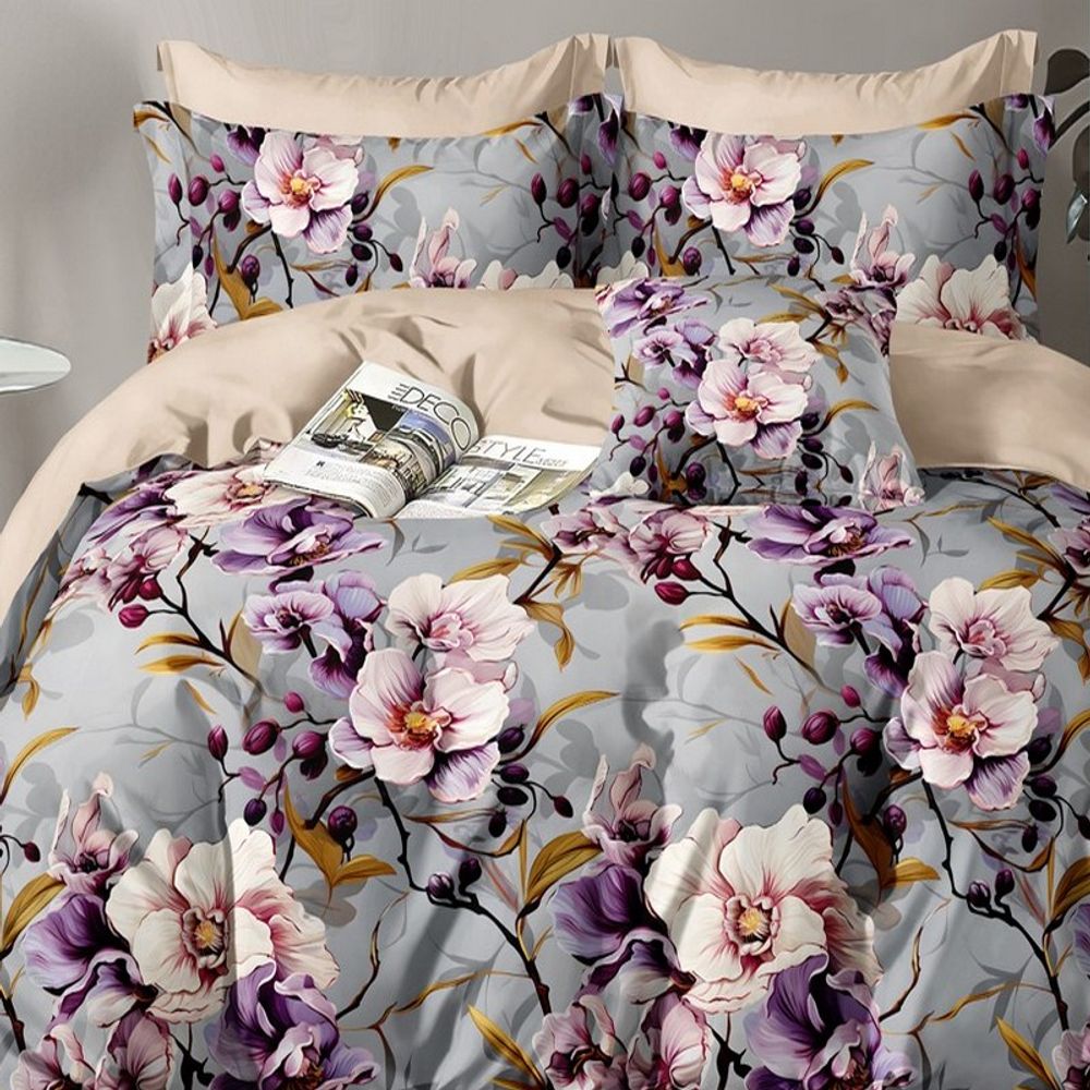 Комплект постельного белья "АВТ. 721", сатин, 100% хлопок, Россия. Пододеяльник на молнии!!!