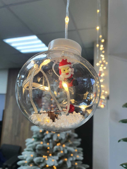 Гирлянда-занавес Фигурки в шарах и кольце