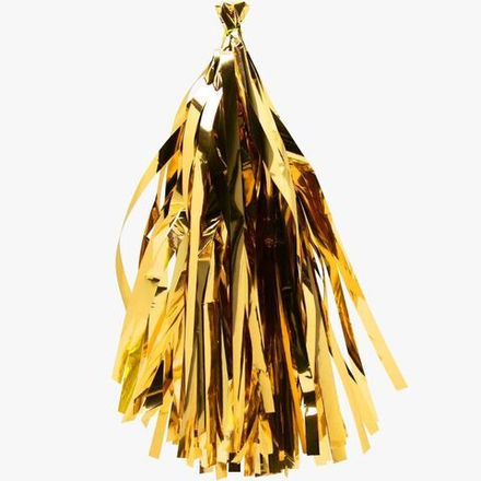 Гирлянда Тассел (помпон кисточка) фольга, Золото, 35*12 см, 12 листов