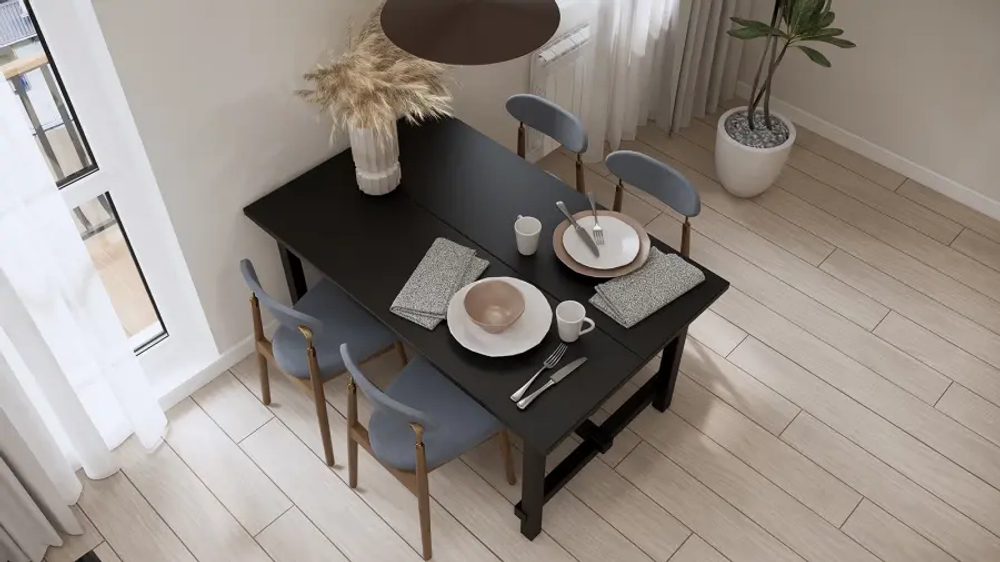 Стол барный  -  аналог IKEA/NORDVIKEN/НОРДВИКЕН /ТОЛЫСЬ/ ИКЕА,  ДСП, 152x95см, черный