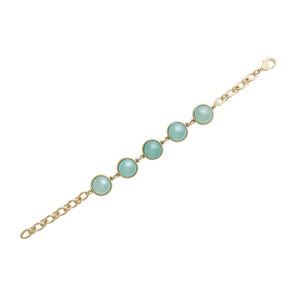 Браслет классический Possebon Pearl Blue Sky Agate C1362.21 BL/G