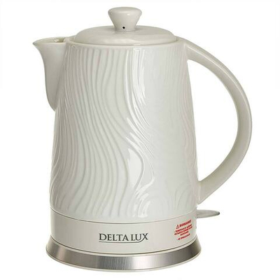 Чайник электрический 1800 Вт, 1,8 л, корпус из фарфора DELTA LUX DE-1022 белый