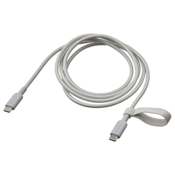 IKEA LILLHULT  (ИКЕА ЛИЛЛХУЛТ)  -  USB-C - USB-C, светло-серый, 1,5 м