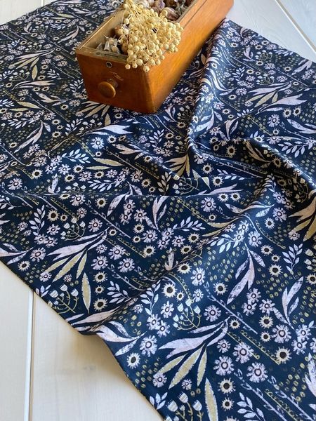 ПОЛНОЧНЫЕ ЦВЕТЫ #4,отрез 45 см  100% хлопок Handmade Fabrics 5