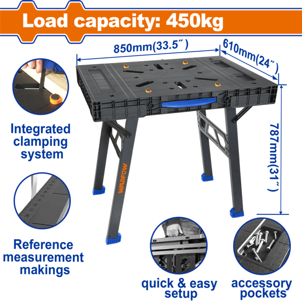 Универсальный рабочий стол WADFOW WWE1535 850х610х787 мм
