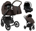 Детская коляска Roan Bass Next 2.0 3 в 1 с автокреслом Tutis Elo Lux EduSky Black BSN/44/2 Turkish Coffe/Black/руч.Cappuccino