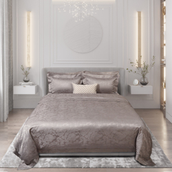 Постельное белье cемейное Сlaire Batiste Blavet серо-коричневое