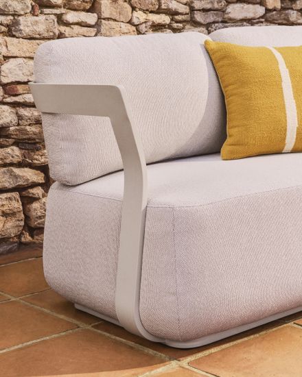 Уличный 3-х местный диван Tamaris из алюминия цвета экрю, 217 см