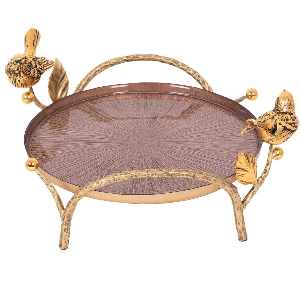 Фруктовница-конфетница Терра (поднос) Бронза Шоколадный