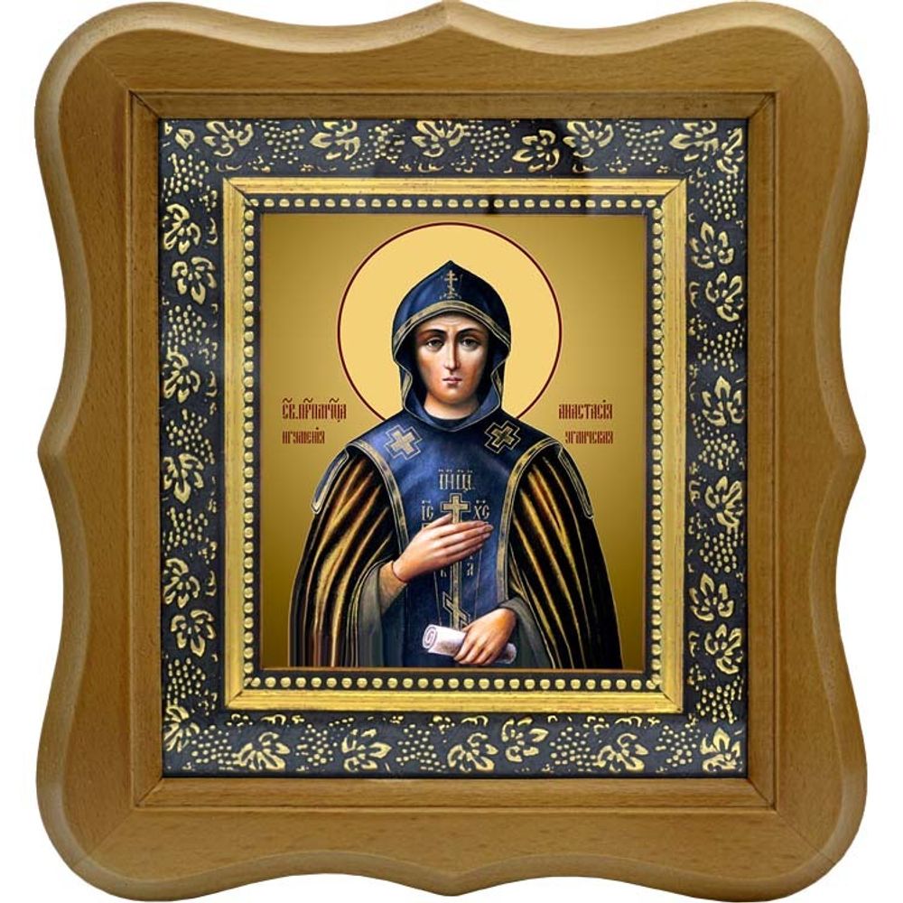 Анастасия Угличская, преподобномученица, игумения. Икона на холсте.