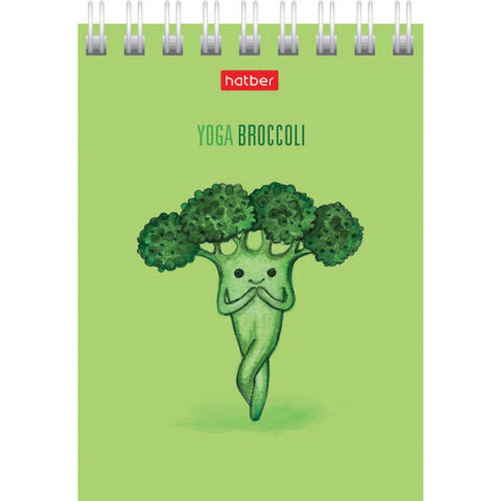 Блокнот МАЛЫЙ ФОРМАТ (75х105 мм) А7, 60 л., гребень, картон, клетка, HATBER, "Йога-Фитнес", 60Б7В1гр