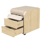 Тумба Дэми на колёсиках с 2 ящиками, органайзером для канцелярии и пуфом (ТУВ.10)