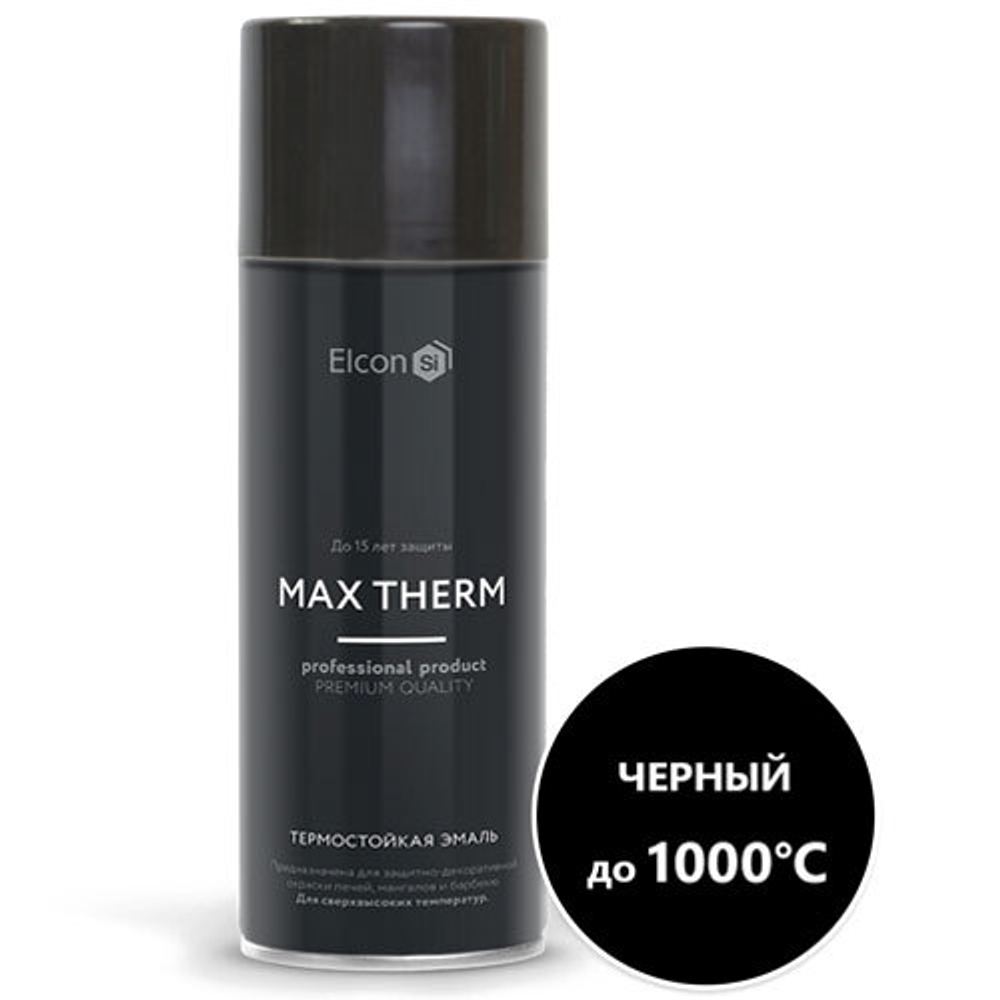 Эмаль термостойкая +1000 черная, 520 мл. аэрозоль