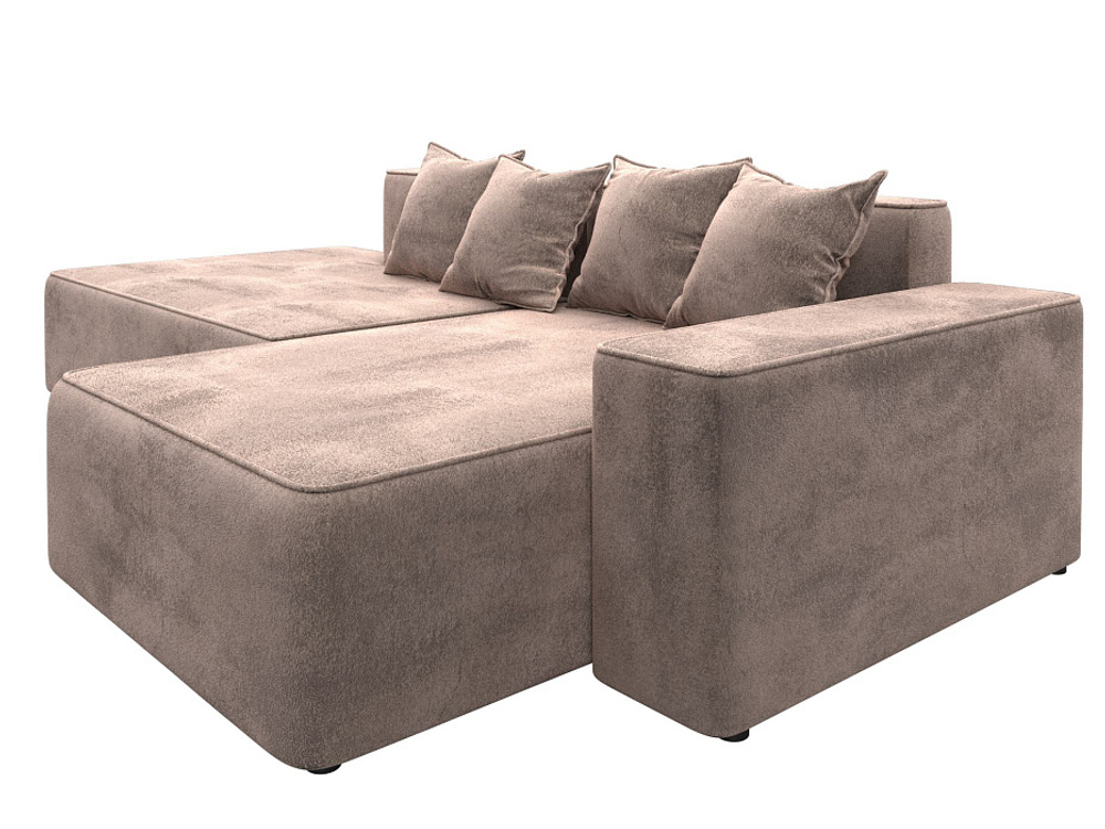 Диван угловой Лига-079 угол правый ВЕЛЮР TOWER 05 бежевый