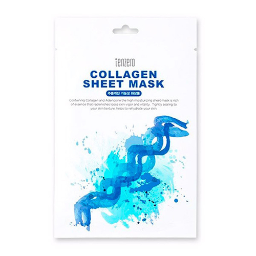Тканевая маска с гидролизованным Коллагеном и Аденозином Tenzero Collagen Sheet Mask 5шт