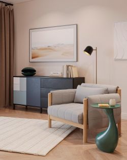 Свеча ароматическая с деревянным фитилём Lemon, Mandarin & Neroli из коллекции Edge, бежевый, 60 ч