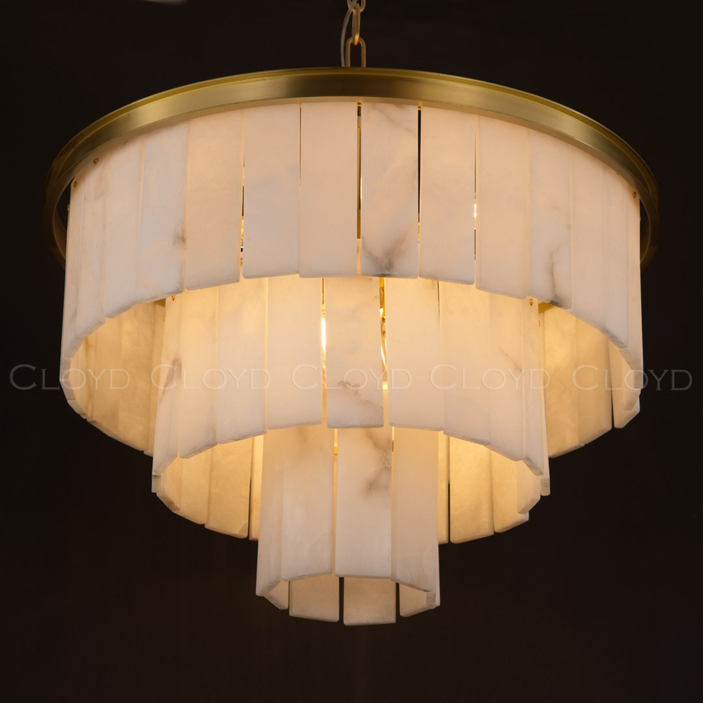 Люстра Cloyd HERCULANUM-B C9 / Ø60 см - алебастр - латунь (арт.11140)