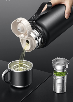 Термос большой емкости из нержавеющей стали с функцией разделения воды и чая