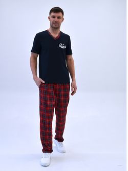 c-576 Домашний комплект мужской / брюки и футболка