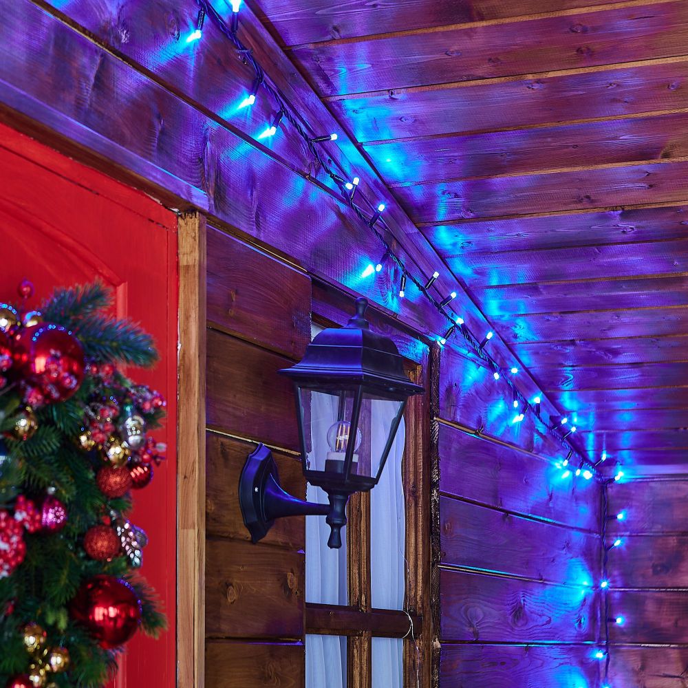 ULD-S1000-120-DBA BLUE IP67 Гирлянда светодиодная с контроллером. 10м. 120 светодиодов. Синий свет. Провод черный. ТМ Uniel