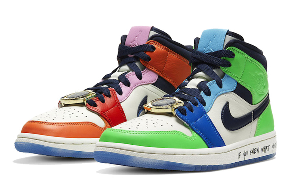 Кроссовки Melody Ehsani X Jordan Air Jordan 1 Mid Fearless (Женская размерная сетка)