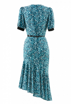 Платье в горох со складками на горловине 09-01-20 SS