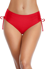 Красные женские плавки с утяжкой по бокам