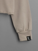 Лонгслив для девочки укороченный, бежевый