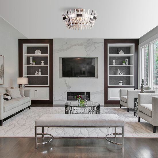 10111/8  / потолочный светильник / сатин-никель / прозрачный хрусталь Strotskis Smart