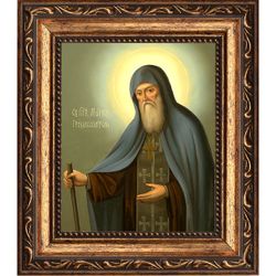 Марк Печерский преподобный, гробокопатель. Икона на холсте.