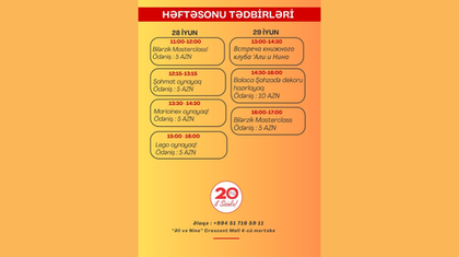 28-29 İyun “Əli və Nino” Crescent Mall filialında həftəsonu