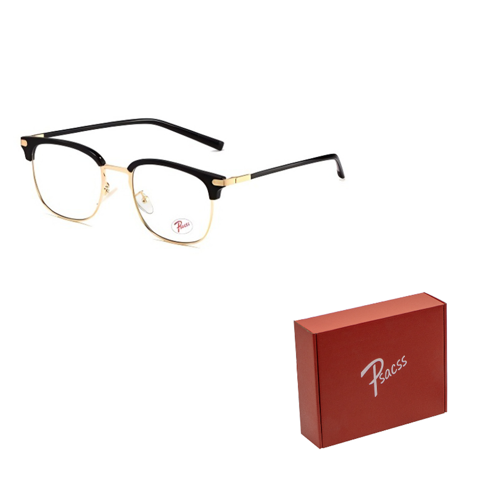 PSACSS TR/Memory Plastic Metal Browline Functional Glasses Unisex