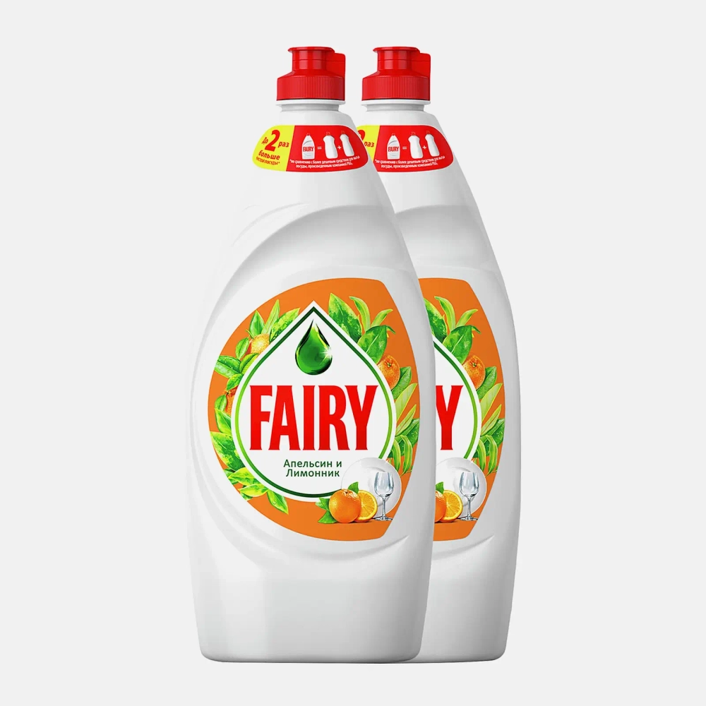 Средство для мытья посуды Апельсин и лимонник Fairy 2шт*900мл