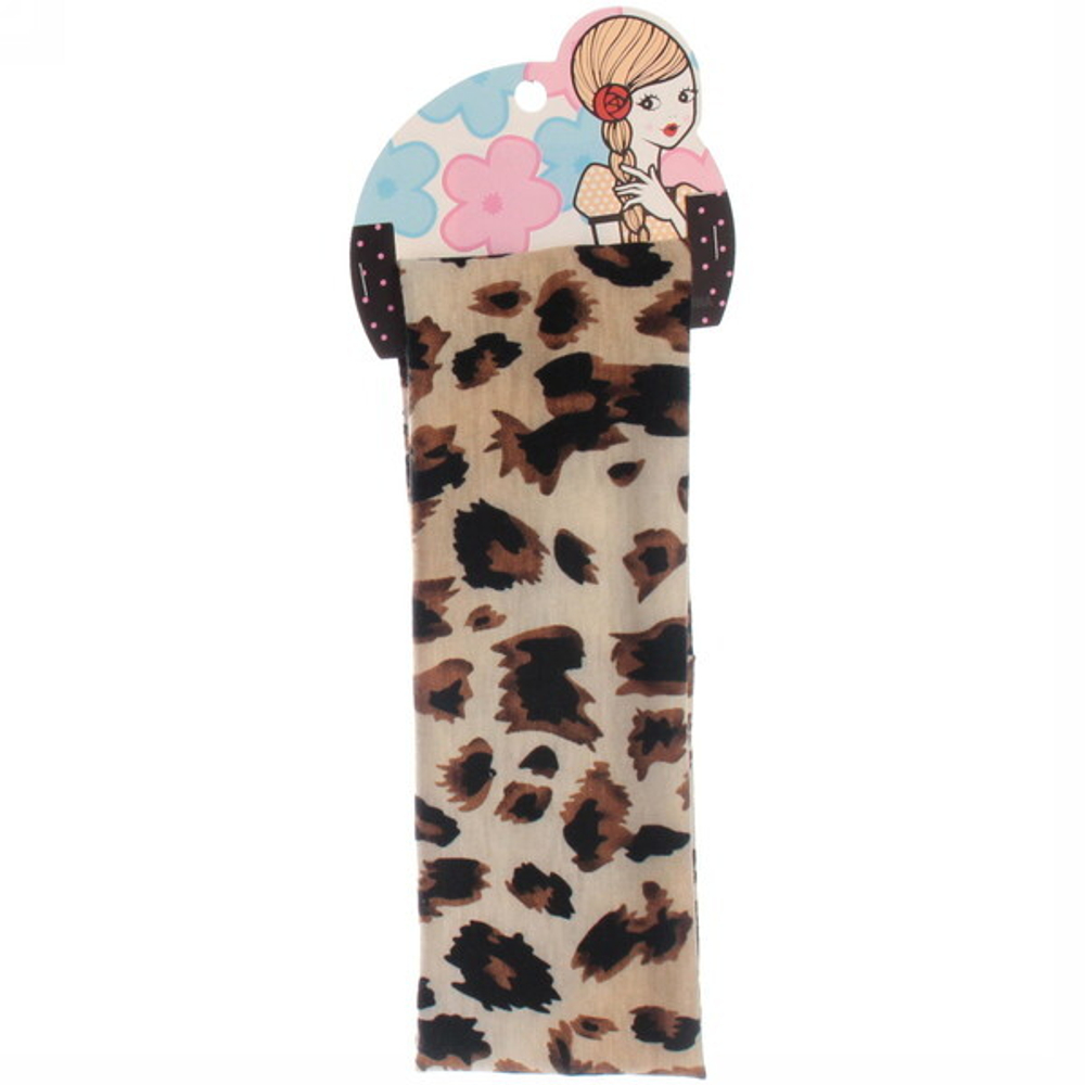 Повязка на голову «Britney Room», принт крупный леопард, микс 6 цветов, 20*7см