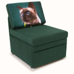 Кресло-кровать "Миник" Ultra Forest (зеленый), купон Кот с бантом