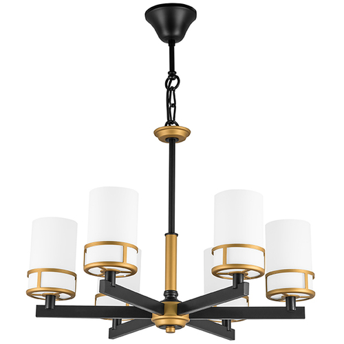 731067 Люстра CERO 6х40W E14 ЧЕРНЫЙ/ЗОЛОТО/БЕЛЫЙ
