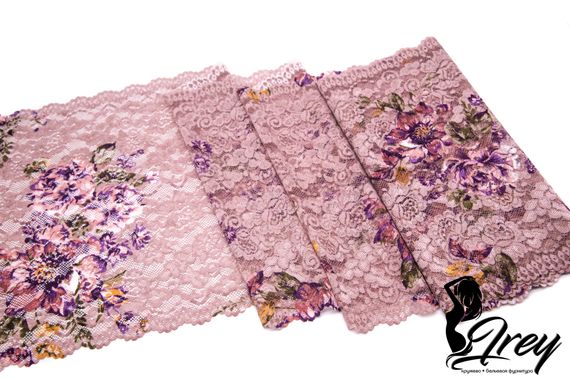 03-225 Кружево эластичное 28 см, Renaissance, лотос/кофейная роза