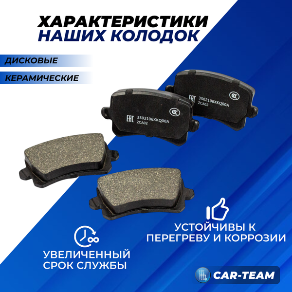 Колодки тормозные задние (керамические) Haval F7, F7X, Great Wall (арт. ZCP-0539)