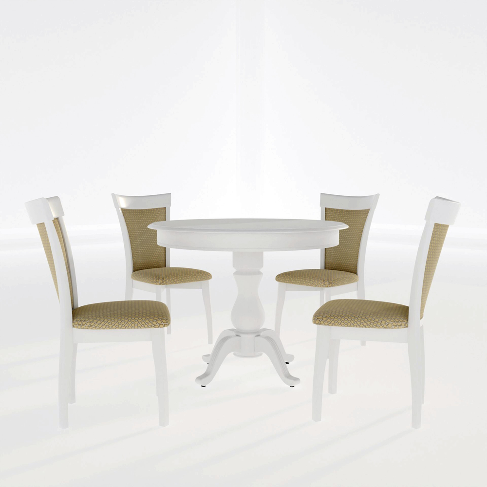 Обеденная группа Аврора Тулон белая, Атина (100363, 101884)