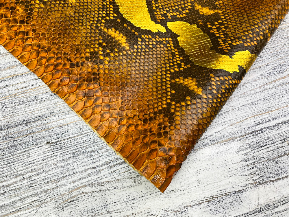 Metalic Orange (0,4-0,6 мм), цв Оранжевый, натуральная кожа питона